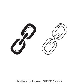 Minimal Unlink Icon Black Interface Vector Design