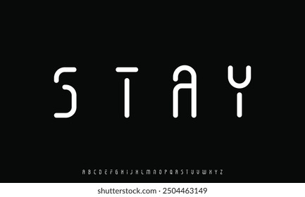 Minimal urban font creative modern alphabet. Typography with uppercase and number. minimalist style fonts set. vector illustration eps 10