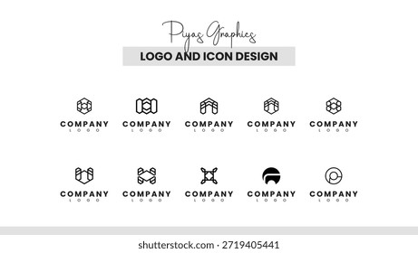 Paquete de diseño de iconos de logotipo Urbana mínimo