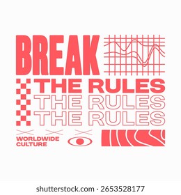 Minimal urban typography quotes, Streetwear t-shirt design, Brutalism graphic tee for print, Geometric shape poster design, Urban slogan clothing design
