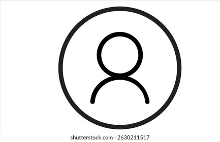 Icono de usuario mínimo en círculo: símbolo de avatar de estilo de línea