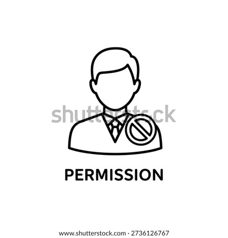 Minimal user permission icon on white background for apps, software, and IT security projects, SEO optimized for search engines.