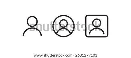 Minimal user profile avatar icons set Vector