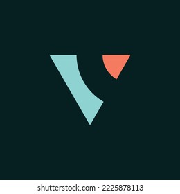 Minimal V Letter Mark Logo Design