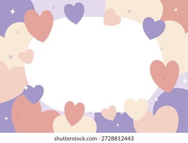 Plano de fundo de namorados mínimo com corações macios e centro vazio.