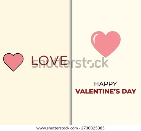 Minimal valentine love message post template with lots of white space simple heart icon and clean vector style perfect for modern romantic social media design
