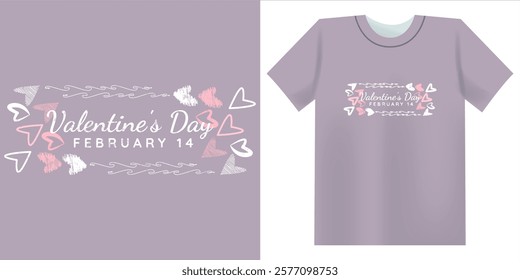 Minimal Valentine's Day T-Shirt Design special for 14 February. print for Clothes, Greeting Card, Poster, and Mug Design.