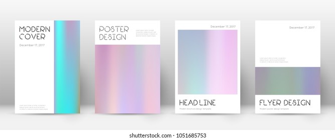 Minimal valuable template for Brochure, Annual Report, Magazine, Poster, Corporate Presentation, Portfolio, Flyer. Appealing pastel hologram cover page.