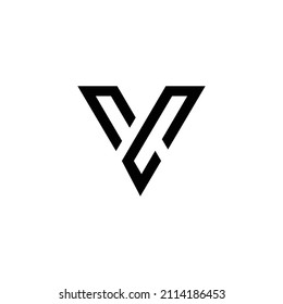 Concepto mínimo de logotipo de letra VC 