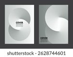 Minimal vector abstract background with soft circular forms creating infinity loop shape. Subtle white gradients evoke calm, balance and endless motion. For cover, digital artwork.