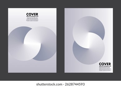 Minimal vector abstract background with soft circular forms creating infinity loop shape. Subtle white gradients evoke calm, balance and endless motion. For cover, digital artwork.
