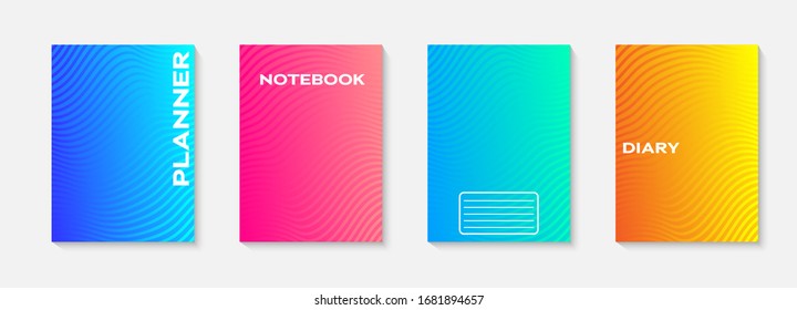 Minimal vector abstract cover notebook design. Planner and diary cover for print. Abstract design for copybook brochures and school books. Notebook paper. Brochure, book, magazine template