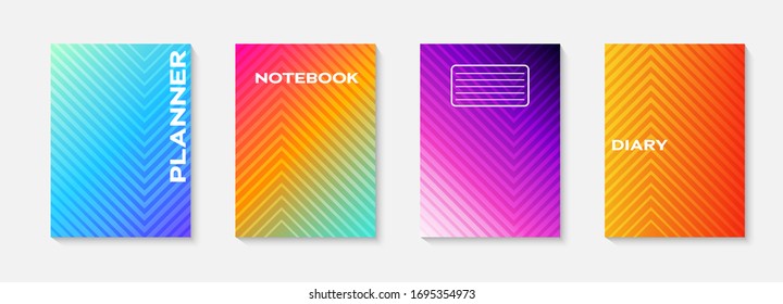 Diseño mínimo de portaobjetos abstractos vectoriales. Planner y portada de diario para impresión. Diseño abstracto de folletos de cuadernos y libros escolares. Papel portátil. Folleto, libro, plantilla de revista.