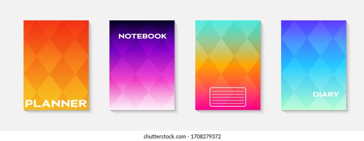 Minimal vector abstract cover notebook design. Planner and diary cover for print. Abstract design for copybook brochures and school books. Notebook paper. Brochure, book, magazine template.