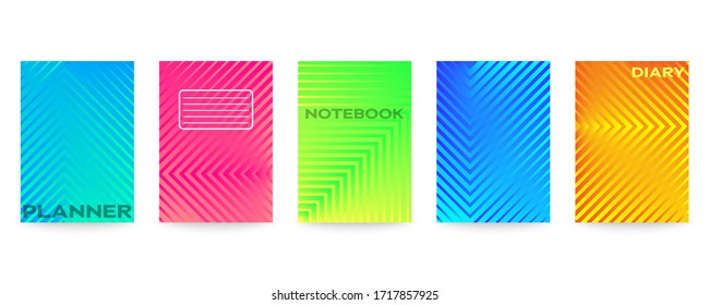 Minimal vector abstract cover notebook design. Planner and diary cover for print. Abstract design for copybook brochures and school books. Notebook paper. Brochure, book, magazine template.