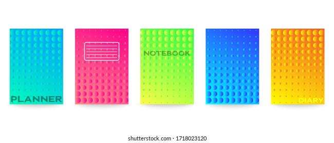 Minimal vector abstract cover notebook design. Planner and diary cover for print. Abstract design for copybook brochures and school books. Notebook paper. Brochure, book, magazine template.
