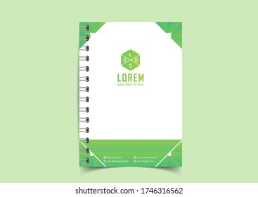 Diseño de bloc de notas de portada abstracta de vector mínimo. Cubierta del planificador y diario para impresión. Diseño abstracto para folletos de cuadernos y libros escolares. Papel portátil. Folleto, libro, plantilla de revista.