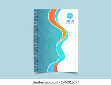 Minimal vector abstract cover notebook design. Planner and diary cover for print. Abstract design for copybook brochures and school books. Notebook paper. Brochure, book, magazine template.