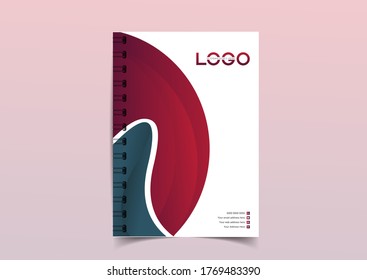 Minimal vector abstract cover notebook design. Planner and diary cover for print. Abstract design for copybook brochures and school books. Notebook paper. Brochure, book, magazine template.