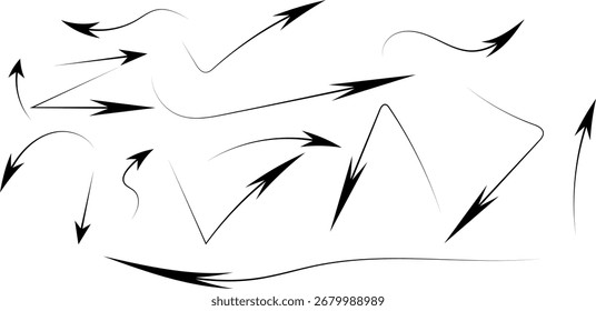 Minimal vector arrow doodles set art illustration design