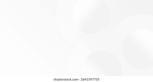 Minimal vector background with soft white and gray tones, featuring overlapping circular shapes with fine concentric lines, creating a clean, modern, and elegant abstract design.