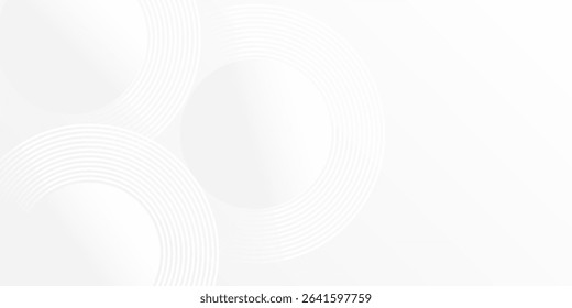 Minimal vector background with soft white and gray tones, featuring overlapping circular shapes with fine concentric lines, creating a clean, modern, and elegant abstract design.