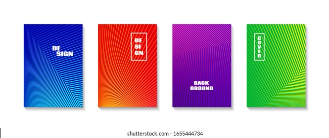 Minimal vector backgrounds. Abstract colorful gradient covers. Business templates for poster, banner, presentation
