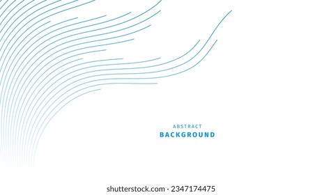 Minimal vector banner. Blue waves on white background. Editable stroke