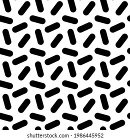 Minimal vector black and white memphis patter. Repeatable monochromatic seamless pattern.