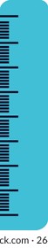 Minimal vector of a blue vertical ruler, ideal for education, geometry tools, classroom visuals, measurement designs, and math or drawing themes.
