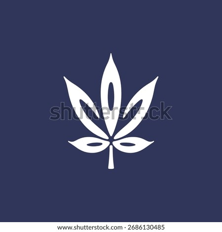 Minimal Vector Cannabis Leaf Design Illustration – Flat Style Marijuana Plant Icon for Natural Medicine, CBD Branding, Organic Product Labels, Herbal Graphics, and Cannabis-Themed Packaging Design