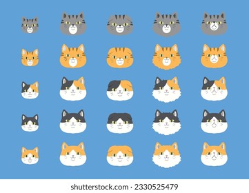 minimal vector cat collection ,lovely cat meow meow it's here