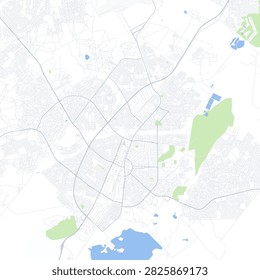 Minimal vector city map of Gaborone with streets, districts and road network