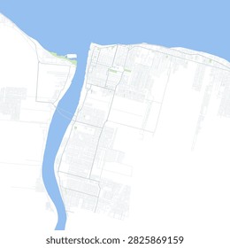 Minimal vector city map of Georgetown with streets, districts and road network