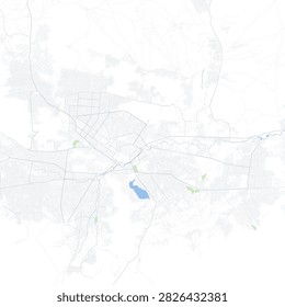 Minimal vector city map of Kabul with streets, districts and road network