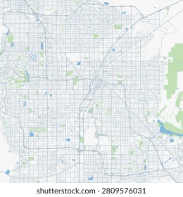 Minimal vector city map of Las Vegas with streets, parks and road network