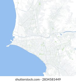 Minimal vector city map of Lima with streets, districts and road network