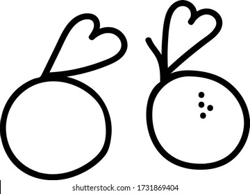 minimal vector clip art fruits apple
