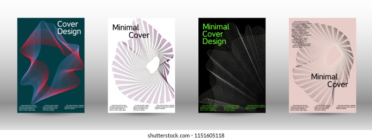 Minimal vector cover design with abstract gradient linear waves. Fashionable style.  Suitable for creating a fashionable abstract cover, banner, poster.