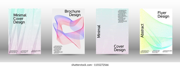 Minimal vector cover design with abstract gradient linear waves. Fashionable style.  Suitable for creating a fashionable abstract cover, banner, poster.