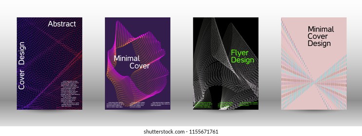 Minimal vector cover design with abstract gradient linear waves. Fashionable style.  Suitable for creating a fashionable abstract cover, banner, poster.