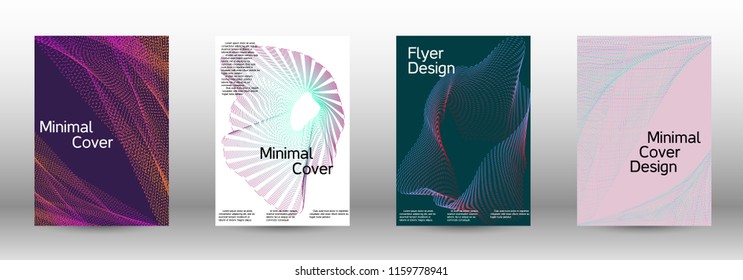 Minimal vector cover design with abstract gradient linear waves. Fashionable style.  Suitable for creating a fashionable abstract cover, banner, poster.