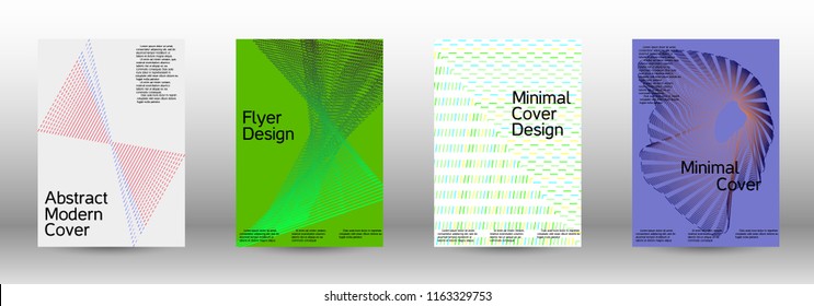Minimal vector cover design with abstract gradient linear waves. Fashionable style.  Suitable for creating a fashionable abstract cover, banner, poster.