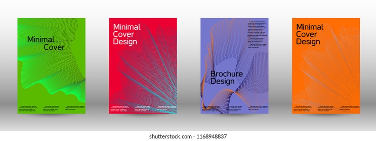 Minimal vector cover design with abstract gradient linear waves. Fashionable style.  Suitable for creating a fashionable abstract cover, banner, poster.