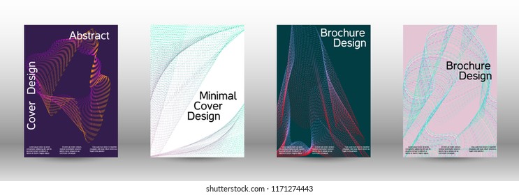Minimal vector cover design with abstract gradient linear waves. Fashionable style.  Suitable for creating a fashionable abstract cover, banner, poster.