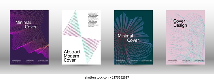 Minimal vector cover design with abstract gradient linear waves. Fashionable style.  Suitable for creating a fashionable abstract cover, banner, poster.