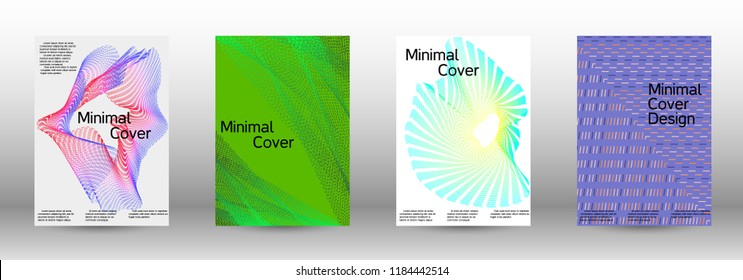 Minimal vector cover design with abstract gradient linear waves. Fashionable style.  Suitable for creating a fashionable abstract cover, banner, poster.