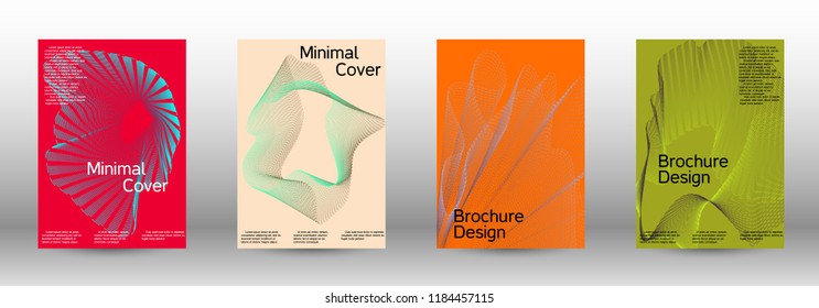 Minimal vector cover design with abstract gradient linear waves. Fashionable style.  Suitable for creating a fashionable abstract cover, banner, poster.