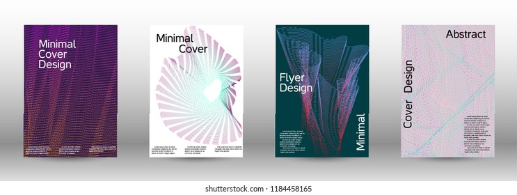 Minimal vector cover design with abstract gradient linear waves. Fashionable style.  Suitable for creating a fashionable abstract cover, banner, poster.