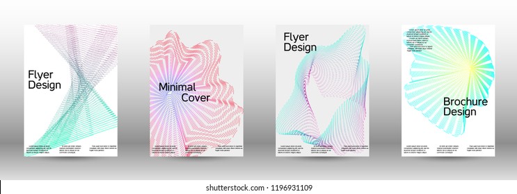 Minimal vector cover design with abstract gradient linear waves. Fashionable style.  Suitable for creating a fashionable abstract cover, banner, poster.